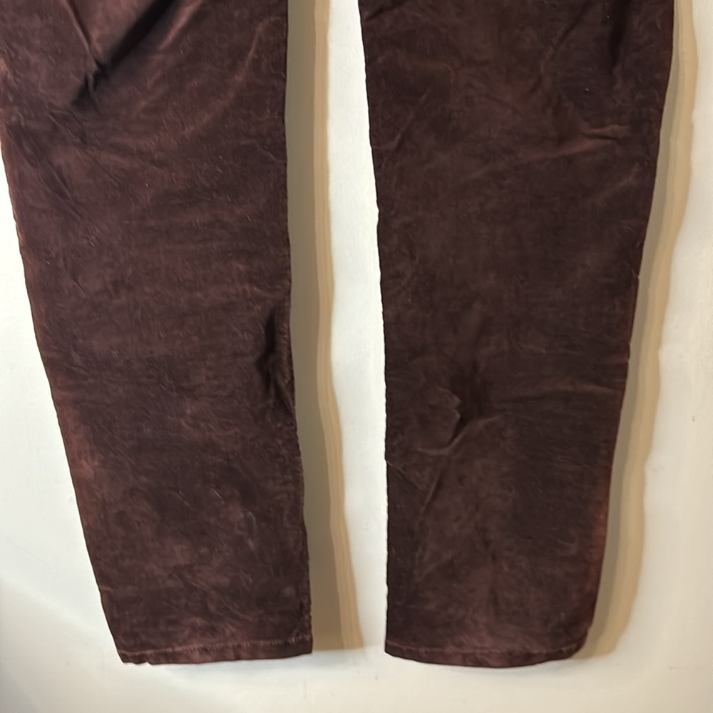 Zerres Burgundy Velvet Jeans Size US16 Stretch High Waist Straight Leg - Picture 8 of 15